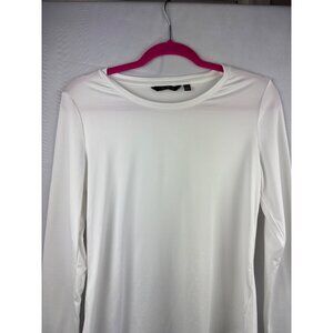Iman Long Sleeve White Top XS Made In Indonesia